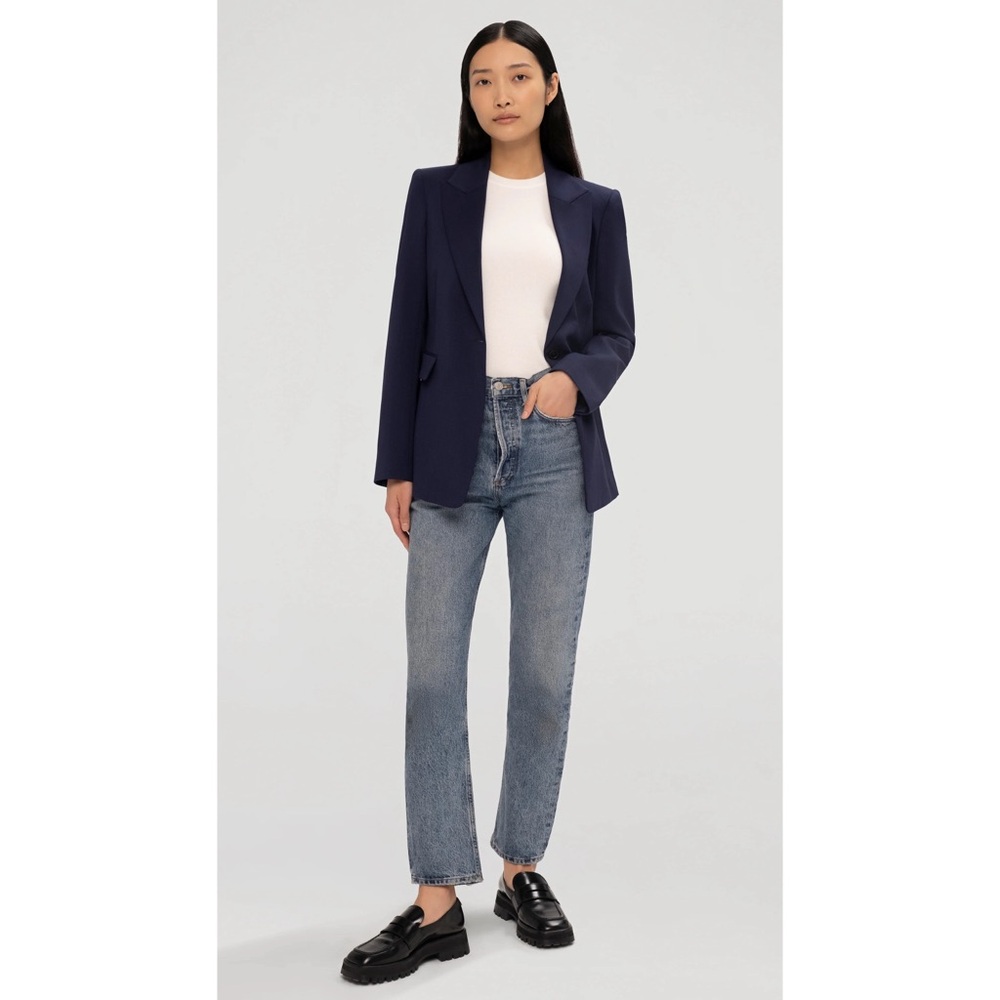 Ralph Lauren herringbone Navy Blazer wool blend